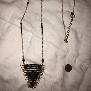 Black and gold long necklace